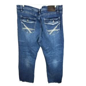 TK Axel Slim Boot Cut Bootcut Stretch Blue Jeans Mens Size 42x32 Blue